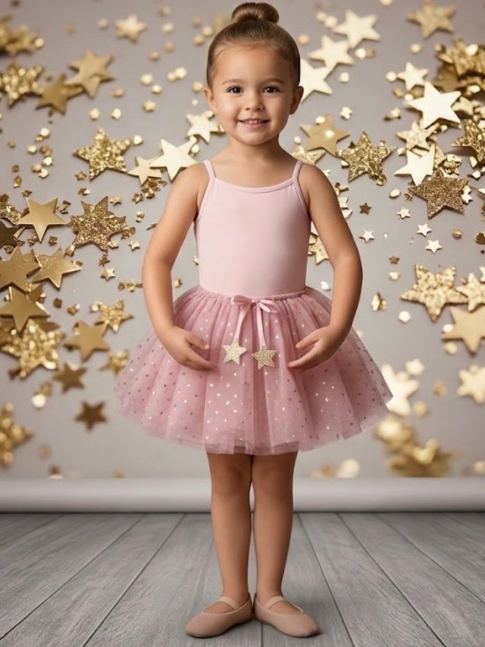 Mimi & Lula Pink and Gold Stars and Shimmer Princess Tutu - Size 3T